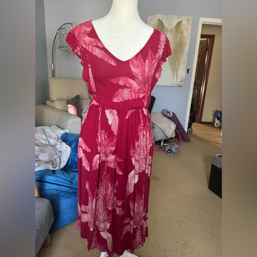 Roxy Women’s Raspberry Floral V-Neck Maxi Dress